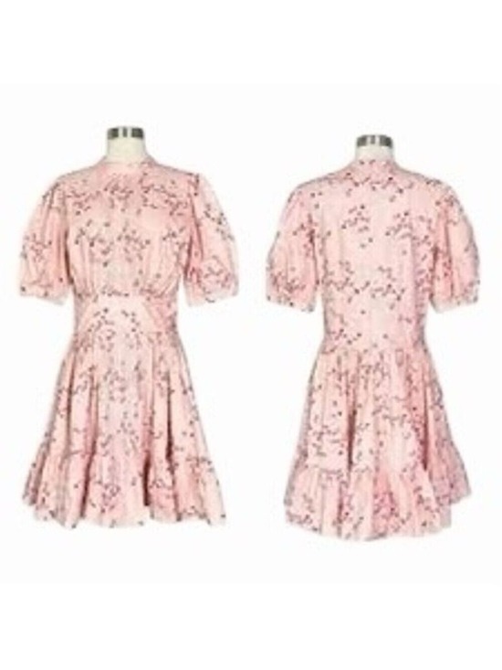 byTiMo Dresses & Skirts - byTiMo Women's Floral Cotton  Puff-Sleeve Mini Dress Pink Size S cottage core
